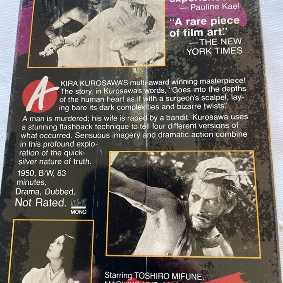 Rashomon VHS Sealed Academy Award-Winning Film Akira Kurosawa Hi-Fi Mono Janus C - Picture 7 of 14